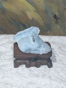 53.6 grams Raw Blue Lace Agate specimen small display [Natural Crystal] 53.6克天然蓝纹玛瑙原石小摆件