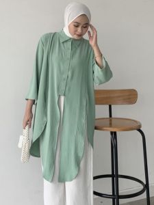 Nara tunik crinkle | kemeja atasan wanita | Tunik Crinkle Oversize