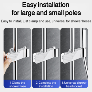 Shower Rack Waterproof Shower Bracket Lifting Pole Slip-on Strong Load-bearing Easy Storage Home Users