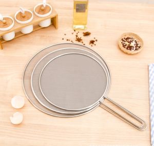 29cm/35cm Grease Splatter Screen Guard Oil Splashproof Stainless Steel Mesh Cover Kitchen Tools For Frying Pan