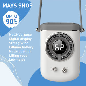 JC-FS.G01 Waist hanging fan USB lazy outdoor digital display folding silent student leafless hanging neck small fan