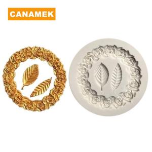 【CANAMEK】 1PC Rosette Leaves Silicone Mold Cake Diy Chocolate Mold Sugar Baking Mold