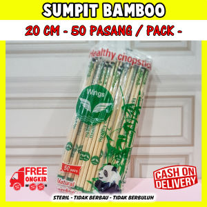 Sumpit bambu / sumpit bambu import / sumpit HIGIENIS isi 50 pasang merk WINGS / sumpit KUAT/ sumpit anti patah / sumpit anti jamur / BERSIH / KERING kualitas PREMIUM