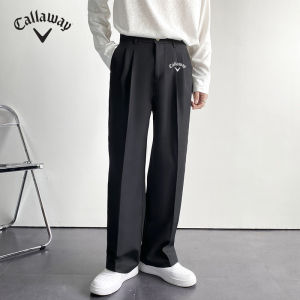 Spring Autumn Golf Pants Mens Drapey Straight Suit Pants Mens Loose Korean Version Casual White Wide-Leg Golf Trousers