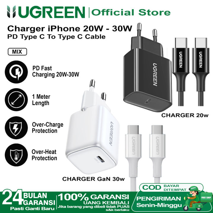 UGREEN Charger iPhone 15 15 Plus PD Type C Fast Charging 20w-30w Max