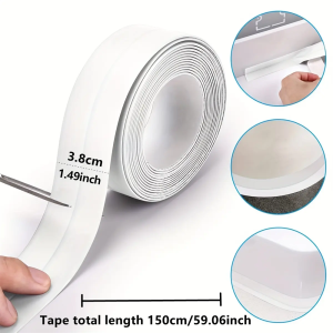1 Roll Waterproof Mildew-proof Toilet Caulk Strip Self-Adhesive Sealing Tape For Kitchen Bathroom Bathroom Waterproof Tape To Avoid Wet Kitchen Sink