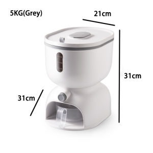 HKStorage Thùng Đựng Gạo Nhà Bếp 5/10KG Hạt Bột Có Thể Đo Lường Container Hộp Đựng Gạo Bột Chống Ẩm Và Côn Trùng Xe Tăng Có Nắp PP Vật Liệu An Toàn 10 LÍT