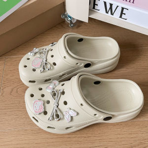 [Free Shipping] Cloud Cartoon Bowknot Platform Clogs Womens Summer Versatile Student Sandals