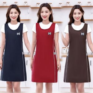 GARJLZ168 ป้องกันน้ำมัน ผ้ากันเปื้อนสายสะพายเอวที่รัดเอว ไม่ซึมน้ำ สีพื้น ชุดทำอาหารและอบขนม ง่าย ระบายอากาศได้ ชุดทำงานสำหรับงานจัดเลี้ยง สำหรับครัวที่บ้าน