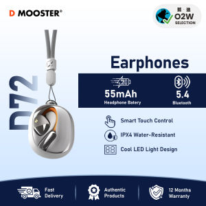 DMOOSTER D72 Bluetooth 5.4 Open-Ear Wireless Earphones with LED Lights Smart Touch Control IPX4 Water Resistance and Enhanced Bass