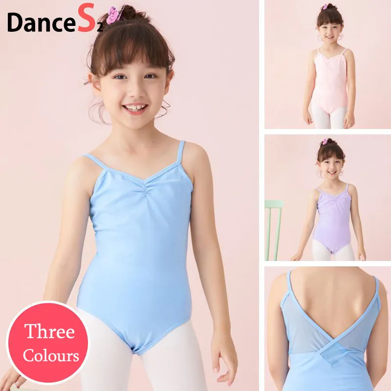 Ballet Dance slip dress Leotards Gymnastics Girls Kids Mesh Splice Ballet  Dancewear New Children Summer