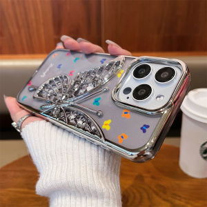 Kisscase Mạ sang trọng 3d bướm sơn vỏ điện thoại cho iphone 15 14 13 12 pro max phong cách ins bao gồm tất cả nhựa tpu mềm chống rơi chống sốc ốp lưng cho iphone 15 14 13 12