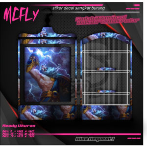 Stiker Kangkar Koper Khosan Kipas Murai Costum dewa petir / stiker decal sangkar burung murah