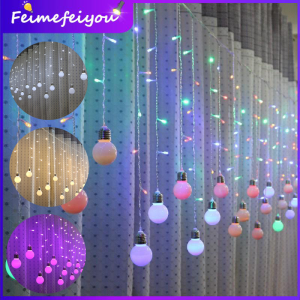 Fairy Light LED Decoration curtain light with 16 bulbs for wedding/Christmas 3.5m width 50/58/65cm height 16 strip light 96 led beads 220V plug and controller 8 work modes
