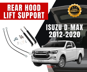 Rear Hydraulic Gas Back Door Lift Support Struts Compatible for ISUZU D-MAX 2012-2020 Carbon Steel Black Hydraulic Rod Durable & Corrosion Resistant