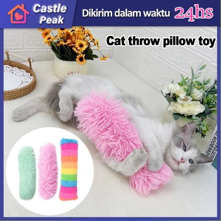 Plush Cat Chew Toy Catnip Self-hi Bite Toys Strip Pillow Teaser