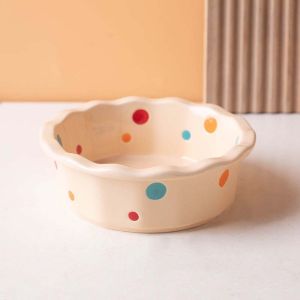 SKISOPGO Ceramic Pet Bowl Anti Black Chin Cat Food Bowl Cat Feeding Water Bowl Pet Accessories-3 Colors
