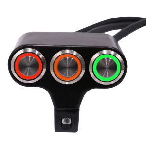 Motorcycle Switch 22mm Handlebar Mount Switch Headlight Hazard Brake Fog Light ON-OFF Aluminum Alloy