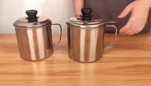 Mishilei Stainless Steel Oil Pot Large Capacity Filter Residue Storage Oil Kitchen Cooking Tool Peti Minyak