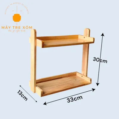 Kệ gỗ 2 tầng để trái cây kệ đựng gia vị kệ gỗ đa năng