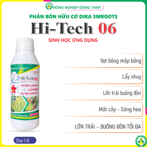 Phân Bón Hữu Cơ DIKA 3MROOTS Nhãn hàng Hi-Tech 06 Sinh Học Ứng Dụng – 3 SIÊU: Vọt Bông Mập Bông Lấy Nhụy Lớn Trái Buông Đòn (Chai 1 Lít)
