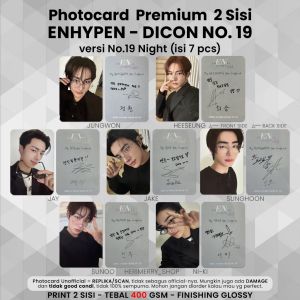 (ISI 7 PCS) Photocard ENHYPEN DICON NO.19 - Potocard PC Enha N19 Premium 2 Sisi Kartu Kpop Merch Unofficial Replika