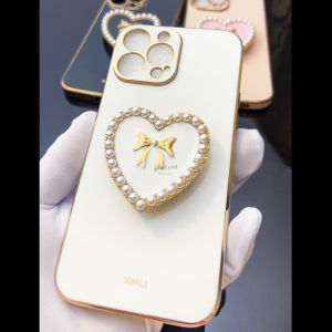 Love Color Chrome Softcase for iPhone 14 13 12 11 Pro Max / 14 13 12 11 Pro/ 14 Plus / / 14 13 11 / X / XS / XR / XS Max Luxury Cartoon Electroplated Stand Soft TPU Phone Cover Plating Motif Kartun Casing Case Silikon