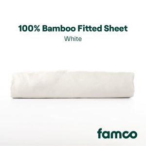 Famco 100% Bamboo Bedding Set 4-Piece 300 TC Eco-Friendly Breathable Soft