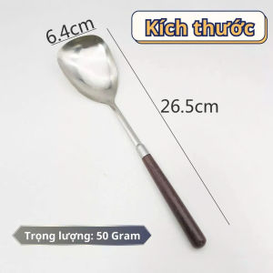 [ XM002 ] Vá múc canh cán gỗ kiểu Nhật không gỉ an toàn chống nóng dùng trong nấu ăn
