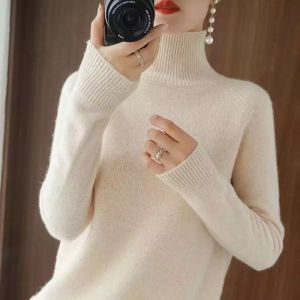 Sweater Turtleneck Wanita bahan Rajut Tebal Halus Nyaman