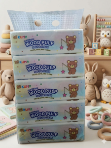 Good Quality Facial Tissue KUMA 4layer 300Sheets Wood Pulp 100% Native Wood Pulp Extractable Thailan