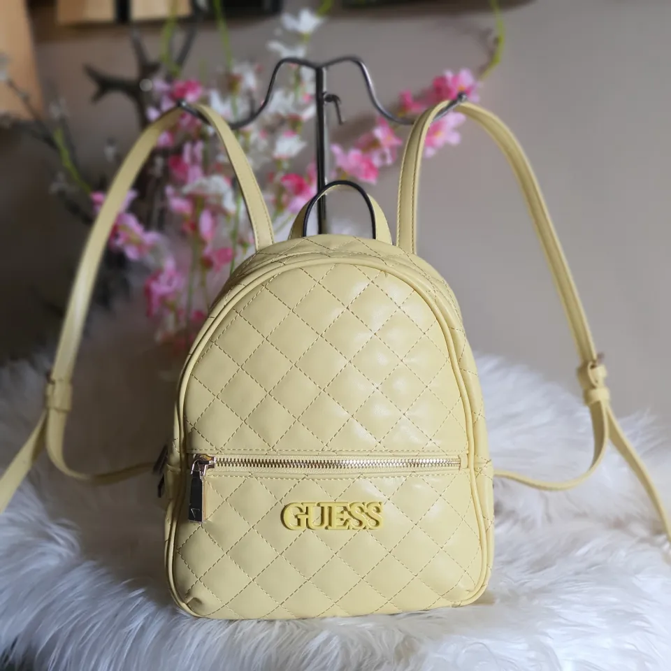 Guess Elliana Front Zip Backpack Yellow Lazada PH