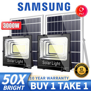 Samsung Solar Light 3000W Outdoor Light Waterproof Heavy Duty Outdoor Led Street Lamp With Remote Solar Panel