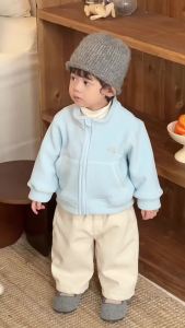 Childrens Autumn and Winter Thickened Coat 2025 Korean-style childrens clothing for little babies autumn and winter outfits boys fleece-lined suits