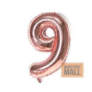 UMI 16 Inch A-Z 0-9 Alphabet Letter Number Foil Rose Pink Color Party Birthday Balloon Belon Emas Huruf Nombor 16 Inchi 气球