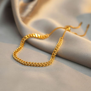 Frascati Golden Wheat Ear Titanium Steel Bracelets For Woman Korean Fashion Jewelry Goth Girls Simple Bracelet