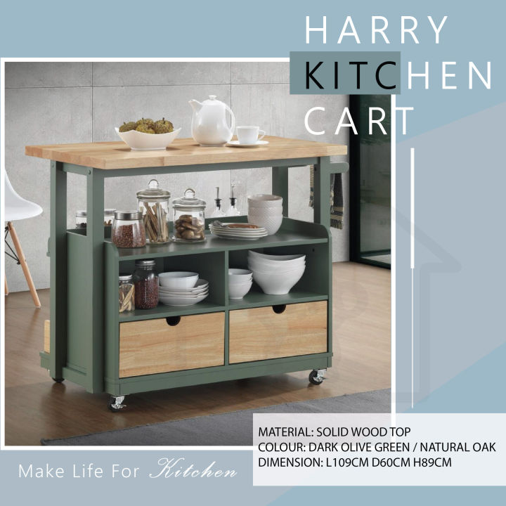 HARRY KITCHEN CART/KITCHEN TROLLEY/KITCHEN ISLAND/KITCHEN STORAGE