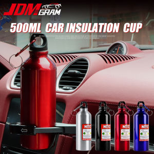 JDMGRAM Stainless Steel Car Water Bottle 500ML Universal Auto Nitrogen Vacuum Cup Heat Insulation Modified Replacement Parts Automobile Interior Accessories
