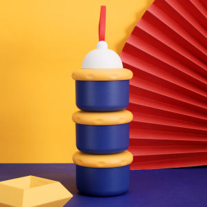 Baby formula dispenser multi-layered formula container convenient for on-the-go use three-layer design detachable compartments and airtight seal