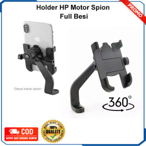 Holder HP Motor Full Besi Di Spion Kuat Phone Holder Dudukan Handphone Spion Motor Ojol Kurir Universal Murah Bagus