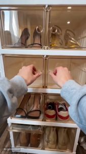 3-10 Layers Transparent Foldable No-Install Shoe Box-Dustproof Stackable Space-Saving Shoe Rack
