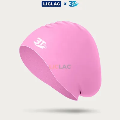 Nón bơi mũ bơi silicon cao cấp 3T WAVE chống nước tốt mềm mại co giãn phù hợp nữ tóc dài ngắn NB3T04