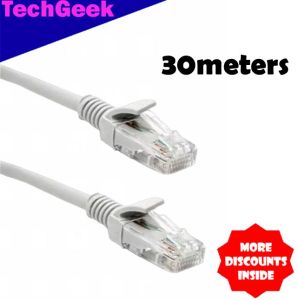 TG LAN Cat5e Ethernet Cable RJ45 Internet Cable Wire Patch Cord 5M 10M 15M 20M 30M 40M 50M (White)