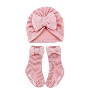 Baby Bow Hat & Socks Set | Newborn Beanie and Socks for Cute Everyday Wear