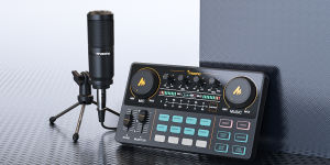 MAONO AM200-S1 Sound Card Microphone Set Professional Audio Interface Live Broadcast Sound Card Mixer for Mobile Phone Computer PC Youtube Tik-Tok 声卡