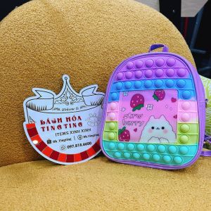 Balo Pop it hình lạc đà Alpaca đáng yêu cho bé Balo đi chơi trẻ em thiết kế nhấn bong bóng size 22*19*7cm _ TingTing