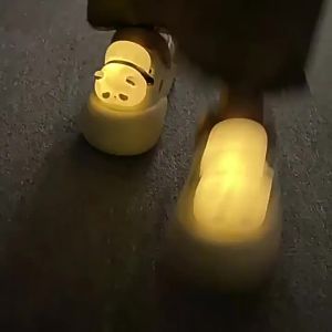 [Free Shipping] Panda Light-Up Clogs for Women New Spring/Summer Outdoor Non-Slip Platform Sandals with Light-Up Toe Caps