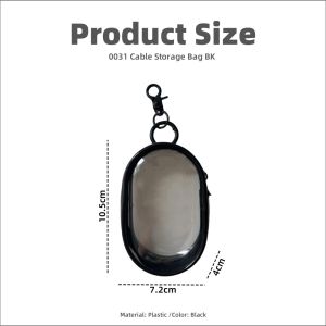 Johor Seller | Mini Clear Data Cable Storage Box Portable Tidy Bag Cable Protective of Outdoor/Decorative
