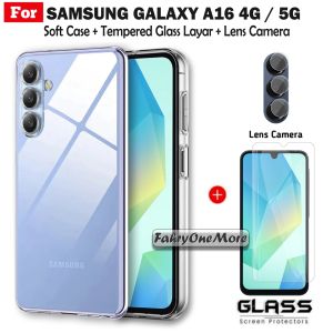 Clear Case Samsung Galaxy A16 4G 5G Soft Case Silicon Free Pelindung Layar Dan Lens Camera Clear