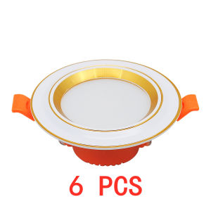 DingDian LED 6 Packs 220V 5W Pin Lights for Ceiling Tricolor Downlight LED Lights for Room Recessed Mounted Bedroom Kitchen Corridor Indoor Light